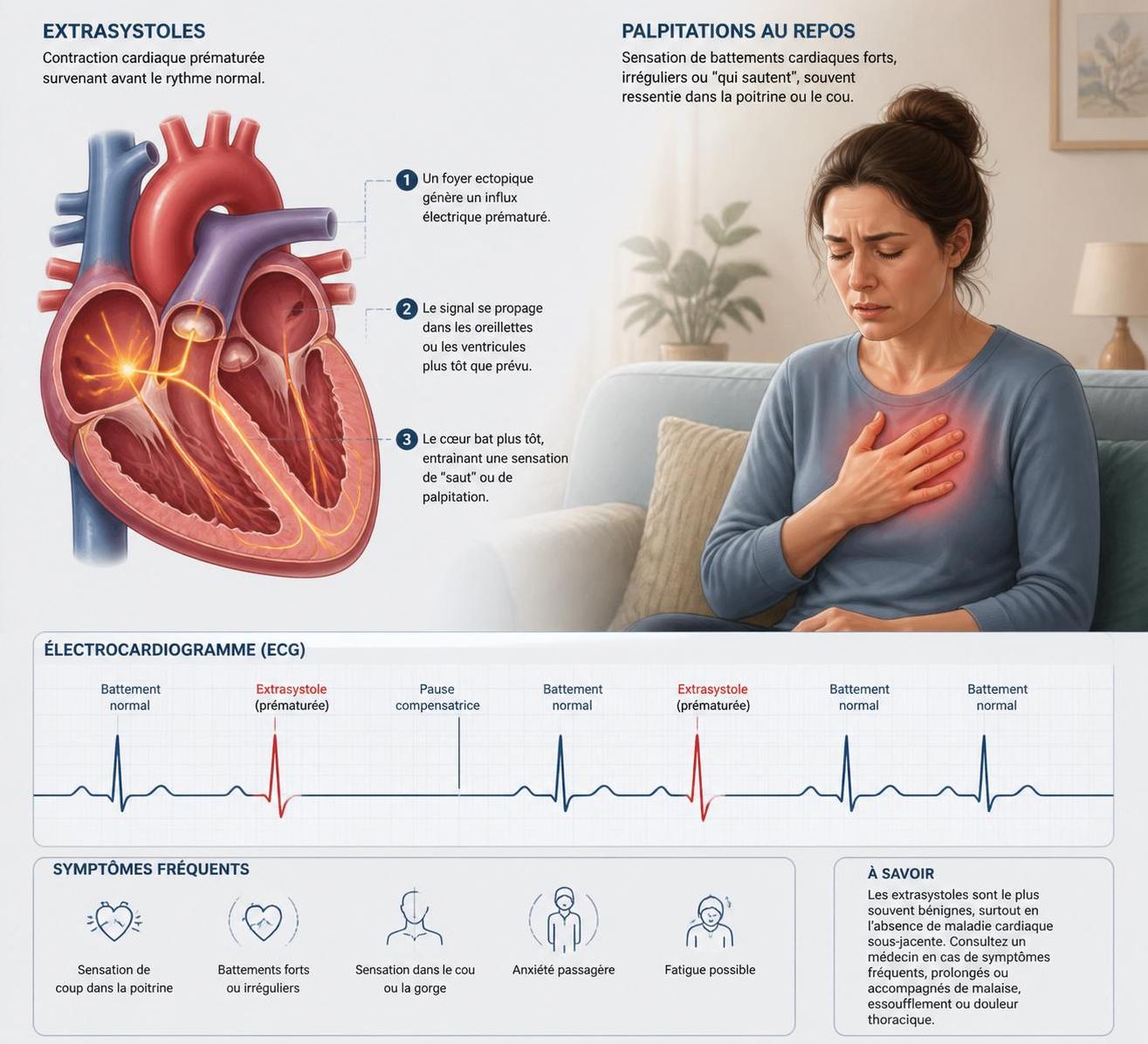 découvrez le lien entre les extrasystoles au repos et l'anxiété, ainsi que des conseils pratiques pour apaiser ces battements cardiaques irréguliers et retrouver le calme.