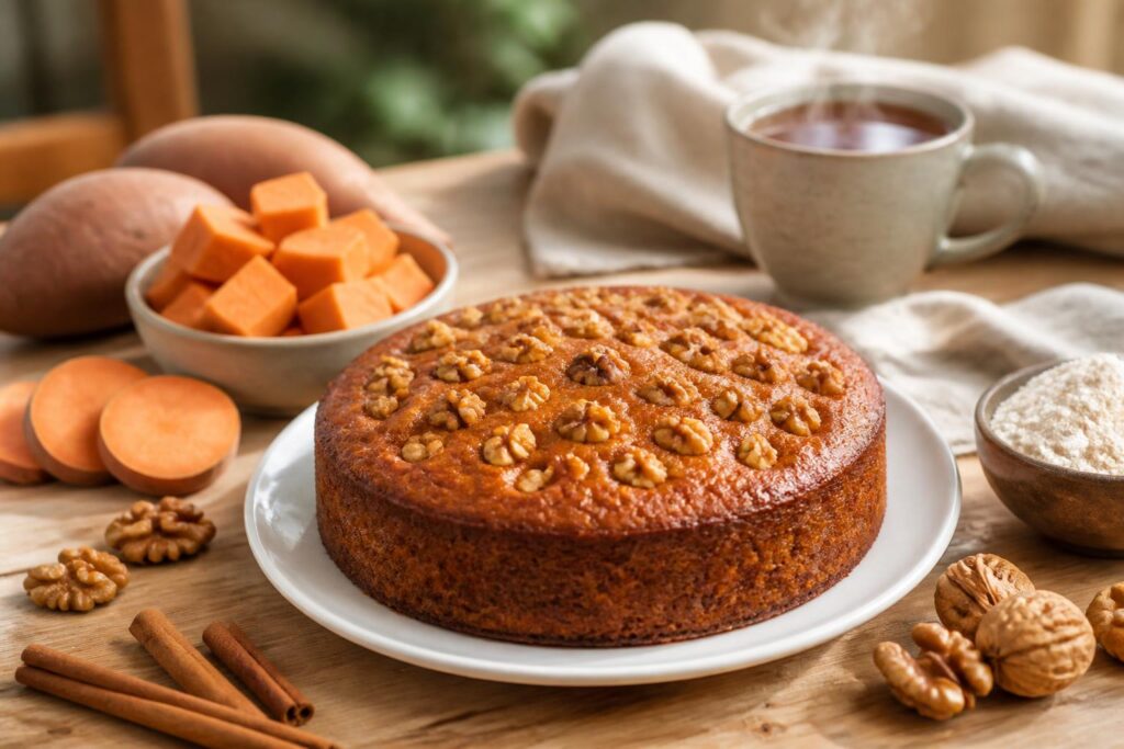 découvrez notre recette gourmande de gâteau à la patate douce, alliant saveurs délicieuses et bienfaits pour la santé, parfaite pour un dessert sain et savoureux.