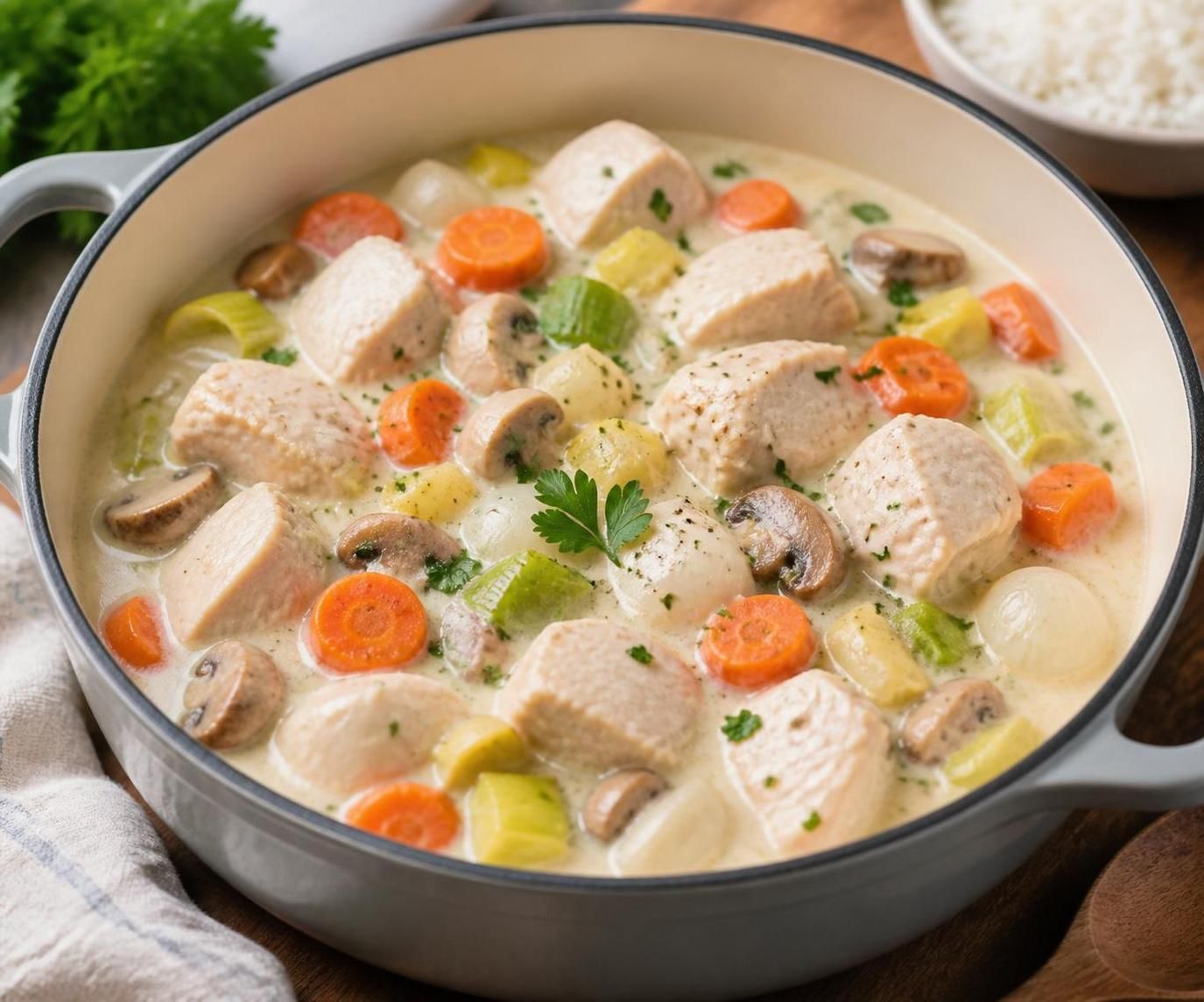 découvrez la recette légère de la blanquette de dinde, parfaite pour les amateurs de cuisine saine et savoureuse. un plat facile à réaliser et plein de douceur.