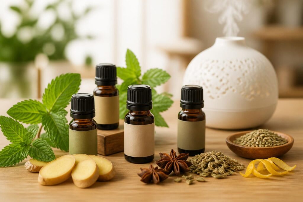 découvrez quelles huiles essentielles utiliser pour soulager les troubles digestifs et favoriser une digestion apaisée de manière naturelle.