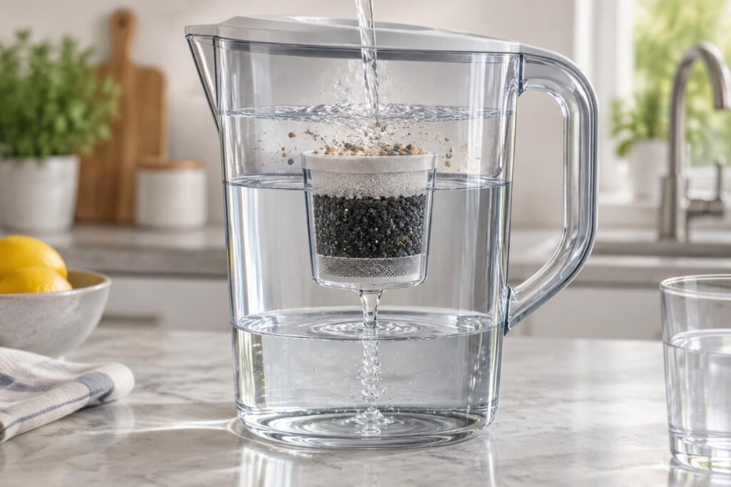 découvrez ce qu’une carafe filtrante retient réellement, ce qu’elle laisse passer et ses limites pour améliorer le goût de l’eau du robinet.